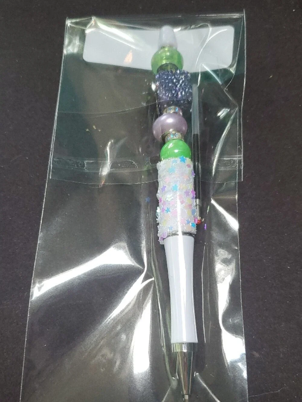 Decorative Beaded Pen - Blue and Purple REASONABLE OFFER ACCEPTED